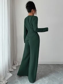 SHEIN Raffinéa Ropa Dos piezas para Mujer - Verde Oscuro - Ver 2