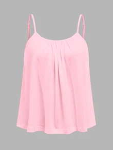 SHEIN EZwear Plus 3pcs Round Neck Ruched Cami Top - Multicolor - View 5