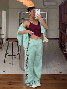 Muchica Women Two-Piece Outfits - Teal Blue - View 4