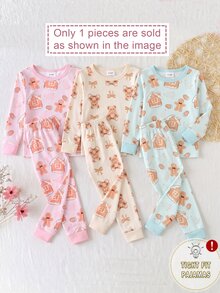 Baby Girl 1pc Christmas Print Top & Pants PJ Set - Multicolor - View 8