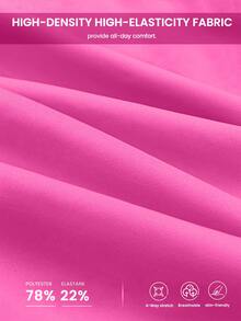 SHEIN Sweetro Colorblock Patchwork Backless Halter Neck Sports Tank Top - Hot Pink - View 3