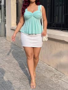 Plus Size Women Tops - Green - View 7