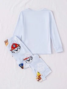 SHEIN | PAW Patrol 小男孩卡通圖案睡衣套裝 - 淺藍色 - 查看 2
