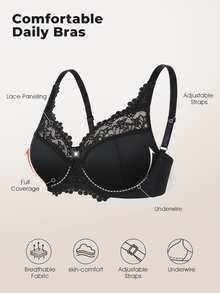 Bareli Dear Plus Size Bras & Bralettes - Black - View 3