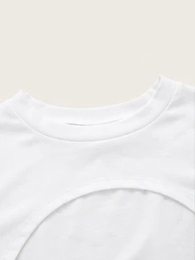 SHEIN ICON 純色超短版上衣（無內建胸罩） - 白色 - 查看 6