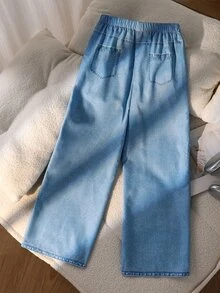 SHEIN Tween Girls Pants - Blue - View 2