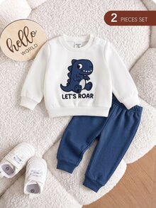 SHEIN 新生兒嬰兒套裝 秋冬款 - 白色 - 查看 5