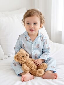 SHEIN Baby Boys Pajamas - Blue - View 7