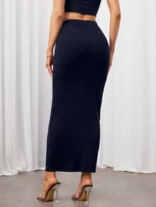 SHEIN Tall 女士半身裙 - 藏蓝色 - 查看 2