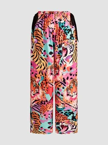 Chillnights Tiger & Floral Print Sleep Pants - Multicolor - View 1