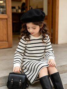 Elladie kids Young Girls Dresses - Black and White - View 12