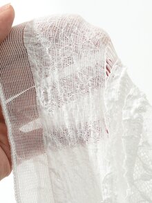 DAZY Spring/Summer Women's Elegant Lace Solid Color Midi Dress - Pearl White - View 8