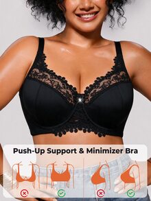 Bareli Dear Plus Size Bras & Bralettes - Black - View 7