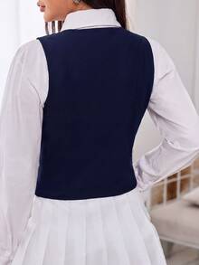 SHEIN EZwear بليزرات نسائية خفيفة الوزن - أزرق بحري - مشاهدة 2