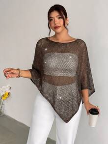 Firerie Tops de punto de talla grande - Café integral - Ver 7