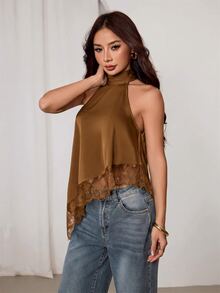 SHEIN PETITE 女士上衣 - 駝色 - 查看 9