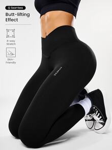 SHEIN Velisys 2件裝寬腰帶運動緊身褲 - 彩色 - 查看 4