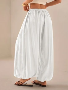 SHEIN PETITE Women Pants - White - View 2