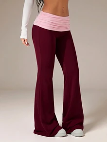 SHEIN PETITE Women Pants - Burgundy - View 6