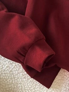 SHEIN Girls' Spring/Fall Outfits  Sporty Bow Embroidered  Long Sleeve Sweatshirt Set, Simple And Comfortable,Fall Outfits Suitable For Sports Casual Wear - Red - View 6