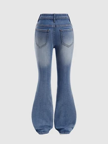 SHEIN Vaqueros Niñas (8-12) - Azul lavado medio - Ver 2