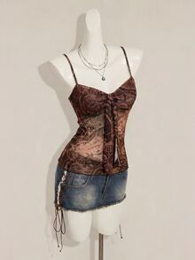 SHEIN ICON 女士背心 - 棕色 - 查看 8