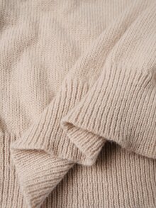 Rosumi Plus Plants Embroidery Drop Shoulder Sweater Winter Women Fall Winter Sweater Embroidered Pullover Sweater - Khaki - View 8