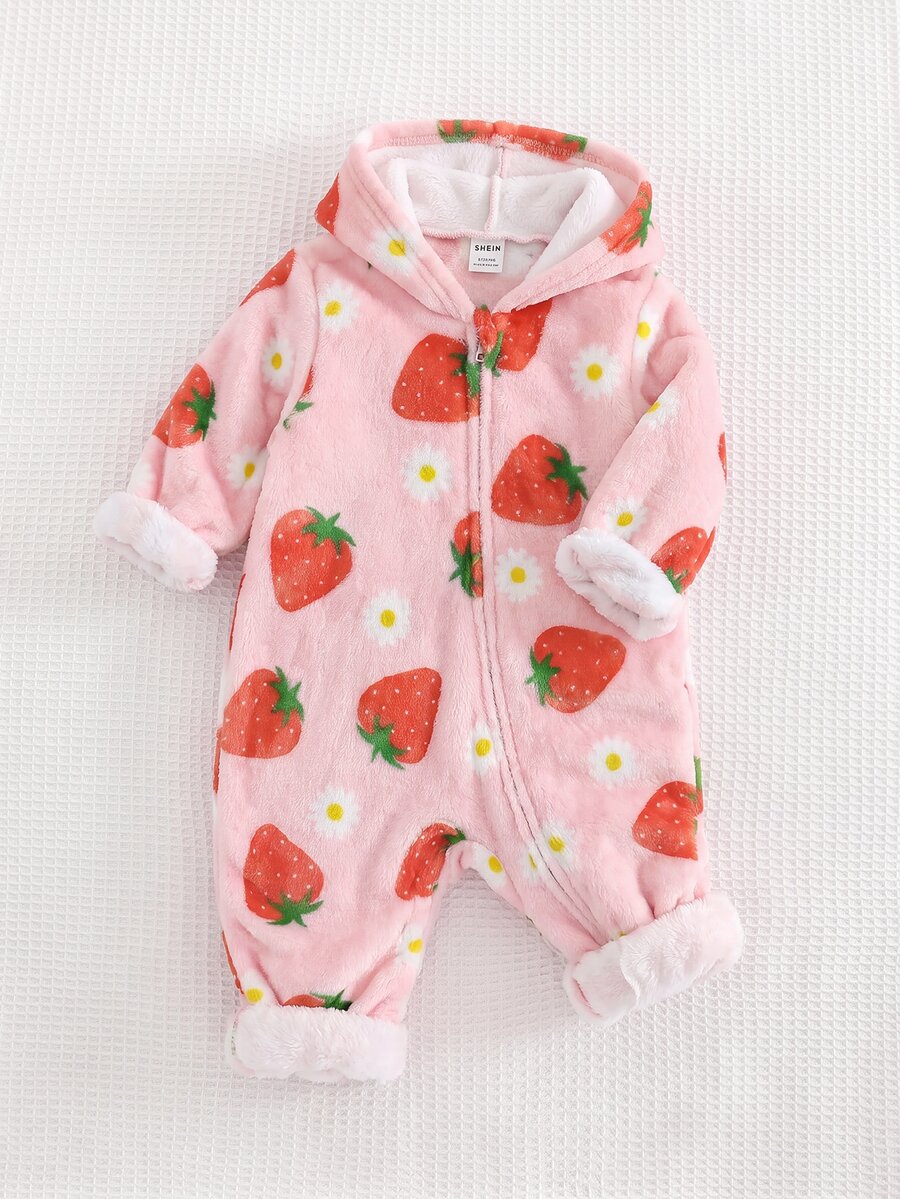 SHEIN Baby Girls Autumn Winter Jumpsuits - Pink - View 1