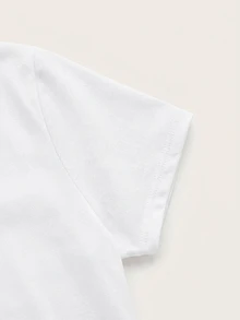 SHEIN ICON 純色超短版上衣（無內建胸罩） - 白色 - 查看 7