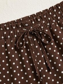 SHEIN Frenchy Plus Size Pants Fall - Brown - View 3
