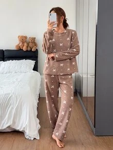 Napfluff Women Pajama Sets - Brown - View 7