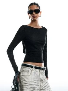 LYSMO Women T-Shirts - Black - View 6