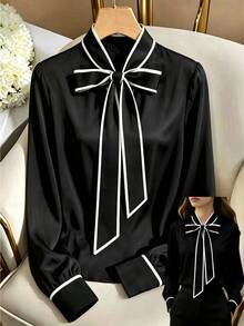 Balvessa Fall Clothes FOR WomenWomen Blouses & Shirts - Black and White - View 4