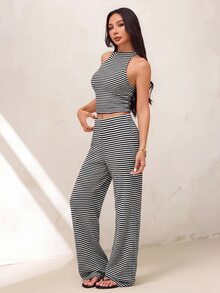 SHEIN PETITE 女士兩件套 - 黑與白 - 查看 5