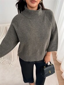 Enliva Sweater Ukuran Besar untuk Musim Dingin - Grey - View 9