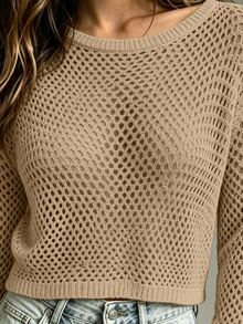 SHEIN Women Sweaters - Khaki - View 4