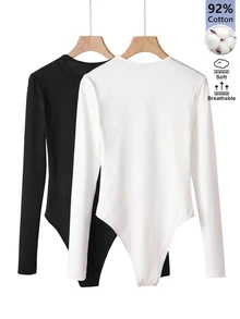 SHEIN BASICS 女士連體衣 - 黑與白 - 查看 4