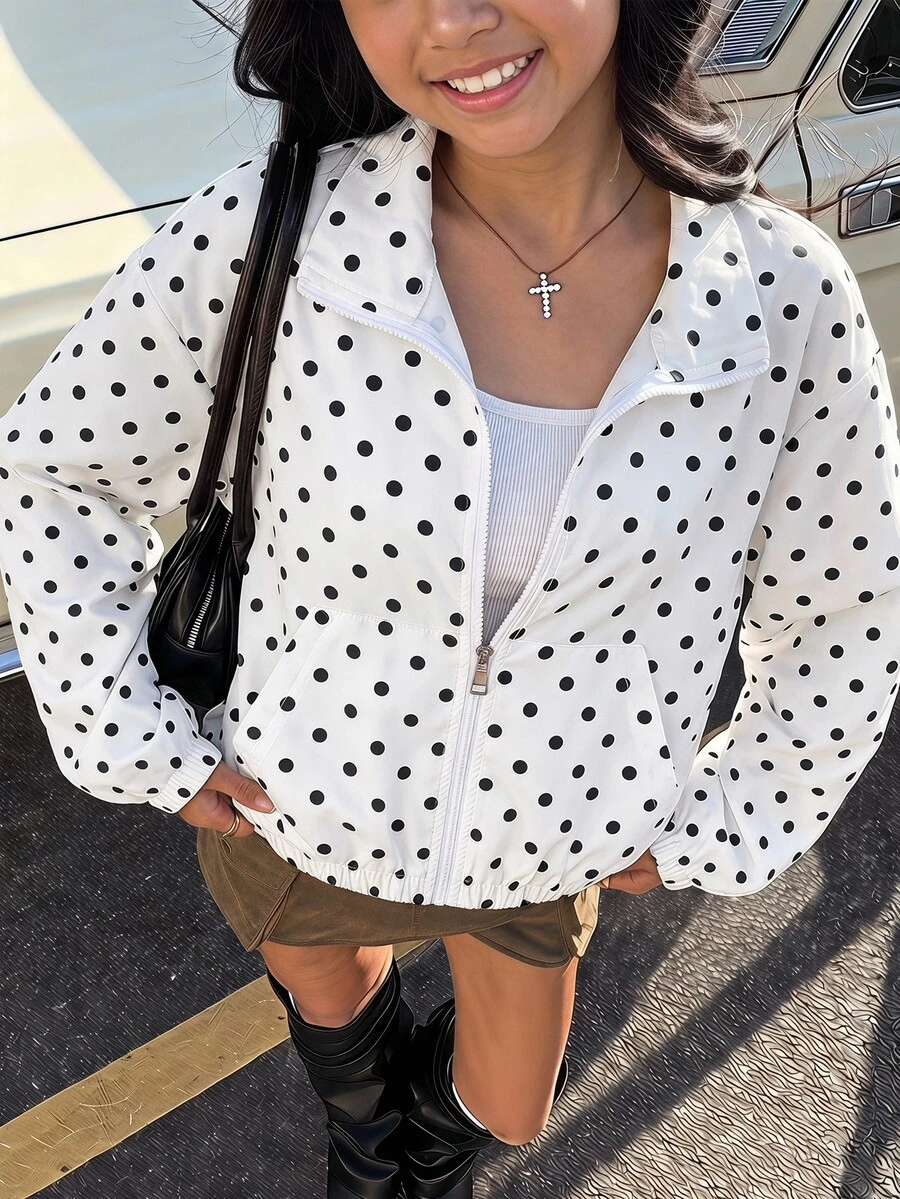 SHEIN 女童(大)夾克 - 白色 - 查看 1