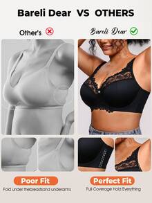 Bareli Dear Plus Size Bras & Bralettes - Black - View 5