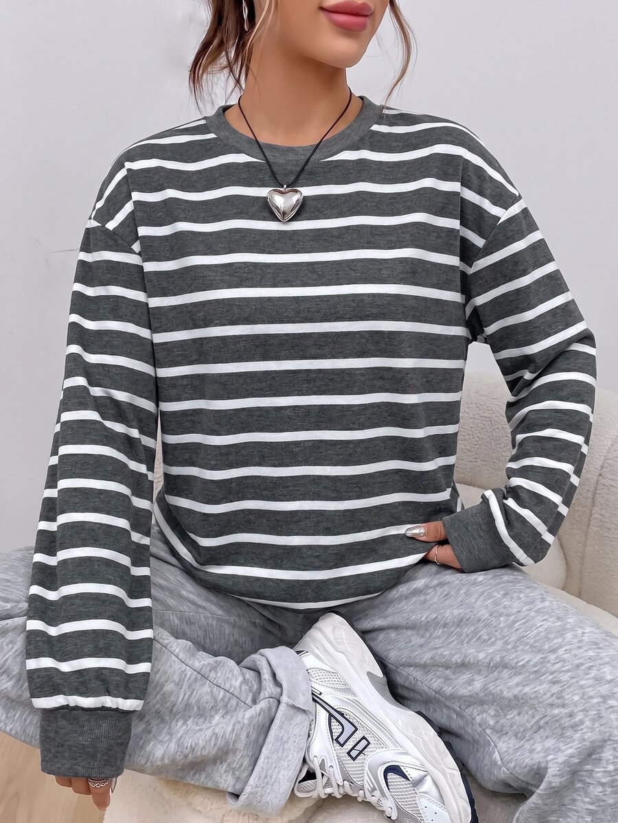 SHEIN EZwear 女士衛衣和連帽衫 - 深灰色 - 查看 1
