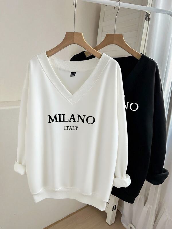 Solflare 2PCS Plus Size Sweatshirts & Hoodies