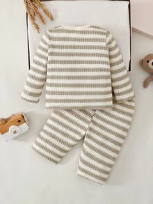 SHEIN Vintaside Kids 新生兒套裝 - 卡其色 - 查看 2