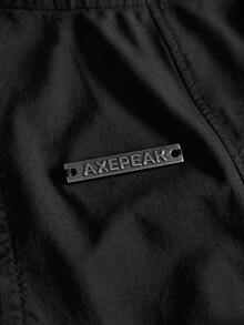 AXEPEAK 男士字母拼接壓線上衣 - 黑色 - 查看 3