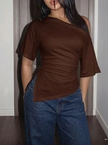 Slaydiva Women T-Shirts - Rust Brown - View 6
