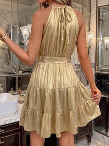 SHEIN Clasi Women Mini Dresses - Gold - View 2