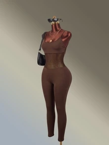 Amplova Women Sports Jumpsuits - Brown - View 4
