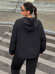 Muchica Plus Size Jackets Fall - Black - View 2