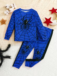 SHEIN 男童（小）家居服 - 寶藍色 - 查看 3