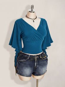 SHEIN ICON Camisetas de Tallas grandes - Neblina azul - Ver 6