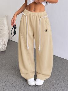SHEIN PETITE Women Pants - Camel - View 6